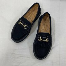 マネブ BITCH VILA NUBUCK FAT SOLE Black 38/24～24.5cm ビットローファー 革靴 24.0cm 黒 / ブラック_画像1