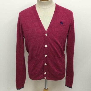  Burberry Black Label D1N12-111-34 flax 100% hose embroidery cardigan cardigan cardigan 2.../ wine red 