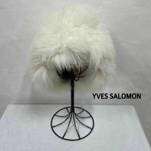 イブサロモン YVES SALOMON accessoires フォックスファーキャップ フランス製 WHT リアルファー 帽子 帽子 - 白 / ホワイト 無地