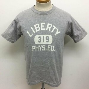 ザリアルマッコイズ LIBERTY PHYS.ED ロゴプリント 半袖Tシャツ 杢グレー Tシャツ Tシャツ 38 灰 / グレー X 白 / ホワイト ロゴ、文字