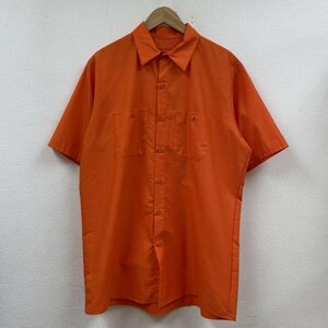 レッドキャップ 半袖 シャツ ブラウス Shirt デザインシャツ 胸ポケット ボタン シャツ、ブラウス シャツ、ブラウス L 橙 / オレンジ