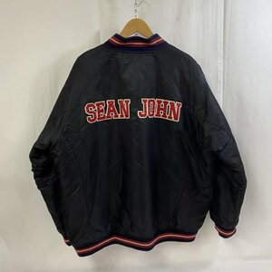 ショーンジョン SEAN JOHN / ナイロンスタジャン / ブルゾン / 刺繍ロゴ / リブライン / MADE IN KOREA / 古着 / BLK / L L