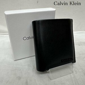 カルバン・クライン 二つ折り レザー 財布 ロゴ 財布 財布 - 黒 / ブラック