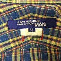 ジュンヤワタナベコムデギャルソンマン WF-B016 肩切替 コットンチェック長袖シャツ 609 シャツ、ブラウス シャツ、ブラウス M_画像9