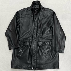 レザー humphrey bogart レザージャケット Leather Jacket 革ジャン シープスキン 羊革 コート ダブルカラー L L 黒 / ブラック 無地