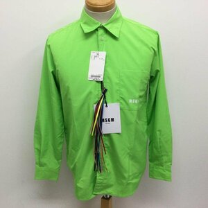 エムエスジーエム 2640ME10R バックデカロゴプリント 長袖ドレスシャツ タグ付き 　サイズ 15 1/2 シャツ、ブラウス シャツ、ブラウス