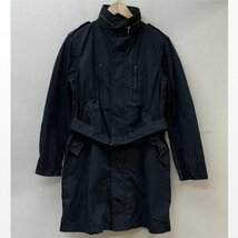 ヒューストン C-ST-4516 日本製 ベルト付 ミリタリー モッズ コート コート S 黒 / ブラック_画像1