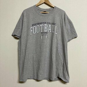 ＵＳフルギ GILDAN 半袖 FOOTBALL TITANS ロゴプリントTシャツ Tシャツ Tシャツ 表記無し 灰 / グレー ロゴ、文字 X プリント