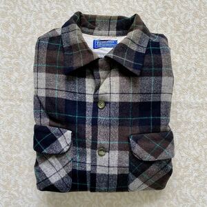 【1スタ！】50s pendleton ウールシャツ ペンドルトン オンブレ チェックシャツ 古着