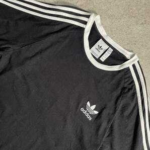 adidas アディダス 半袖Tシャツ トレフォイルロゴ ブラック 黒 3stripes XLサイズ スポーツウェア ランニングの画像4