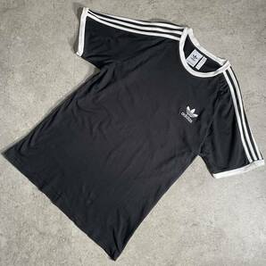 adidas アディダス 半袖Tシャツ トレフォイルロゴ ブラック 黒 3stripes XLサイズ スポーツウェア ランニングの画像3