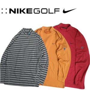 特大XL 極美品 3点 NIKE GOLF 蓄熱保温 ストレッチ 長袖シャツ モックネック インナー メンズ ナイキ ゴルフウェア タイガーウッズ 2401246