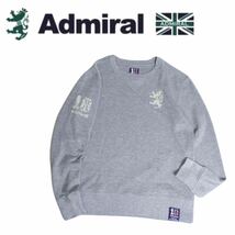 美品 限定品 豪華デザイン admiral golf ビッグロゴ 蓄熱保温 スウェット トレーナー セーター メンズM アドミラル ゴルフウェア 240223_画像1