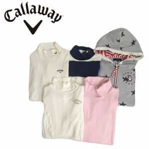 福袋 豪華5点 callaway ベア 熊 モックネック 長袖シャツ インナー フルジップパーカー レディースM キャロウェイ ゴルフウェア 240226