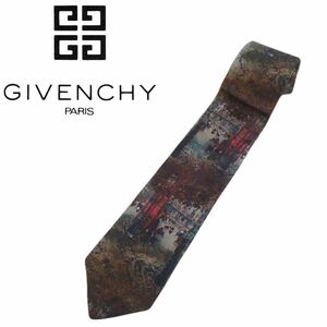 新品同様 最高級 芸術的世界観 GIVENCHY イタリア製 アート 風景画 シルク100% ネクタイ ジバンシー ジバンシイ フォーマル ビジネス240228