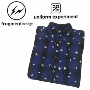 定番人気 SOPH UNIFORM EXPERIMENT × fragment チェック スター ボタンダウン ネルシャツ 長袖シャツ メンズ1 ソフ 藤原ヒロシ 240248