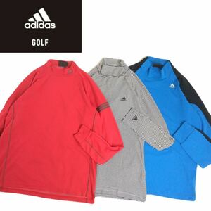 豪華3点 adidas golf 蓄熱保温 ストレッチ 長袖シャツ モックネック インナー メンズL アディダス ゴルフウェア テーラーメイド 2402174