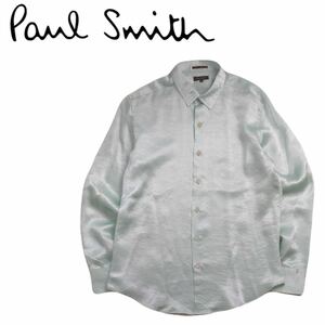 新品同様 溢れる高級感 Paul Smith Collection シワ加工 レーヨン 長袖シャツ ドレスシャツ メンズM ポールスミス コレクション 2402241