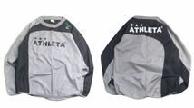 極美 撥水防風 ATHLETA ビッグロゴ ストレッチ ナイロン ジャージ ピステ 上下セット セットアップ L アスレタ サッカー フットサル 240240_画像2