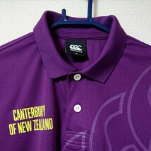 美品 CANTERBURY カンタベリー オブ ニュージーランド ラグビー スポーツ トレーニング ウェア ポロシャツ 半袖 パープル デカ ロゴ M_画像5