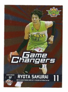 034/100【桜井良太/レバンガ北海道】BBM 2017-18 B.LEAGUE FAST BREAK 2nd Half GAME CHANGERS インサートパラレル 赤 2018