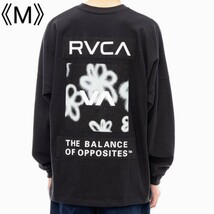 [新品] RVCA ルーカ 長袖Tシャツ ロングスリーブTシャツ ロンT バックプリント RVCAロゴ フローラル 黒 Mサイズ_画像1