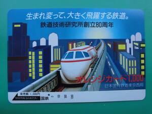 国鉄 オレカ 使用済 鉄道技術研究所 創立80周年 1穴 【送料無料】