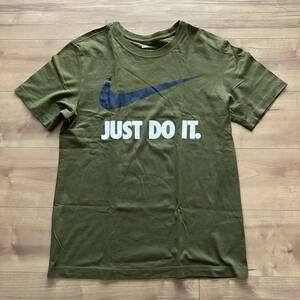 NIKEナイキ JUST do it半袖Tシャツ カーキアメカジ古着◆メンズM