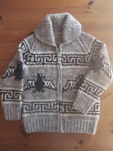 美品 70s 80s 手編み カウチン ニット cowichan sweater カナダ製 ヴィンテージ HANDKNIT イーグル ACME ZIP カナディアン セーター