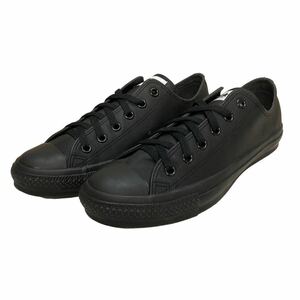 BC605 CONVERSE コンバース オールスター チャックテイラー レザーローカットスニーカー US7.5 26cm ブラック 本革 ラバーソール