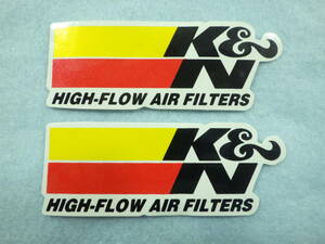 K&N デカール ステッカー 2枚 HIGH FLOW AIR FILTERS