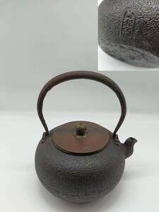 YY0180鉄瓶 下は青龍堂 フタは 龍文堂 茶道具 煎茶道具 茶注 提手急須 湯沸 時代物 
