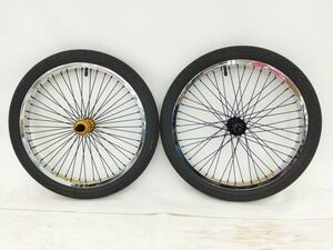 【美品】PRIMOプリモ ホイール前後セット BMX 20インチ エンド幅:F100/R110mm コグ9T ◆3110/フィールドギア浜松宮竹店