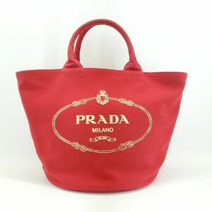 プラダ　トートバッグ　カナパ　バケツ型　レッド　赤　PRADA　中古　3111/藤枝インター店