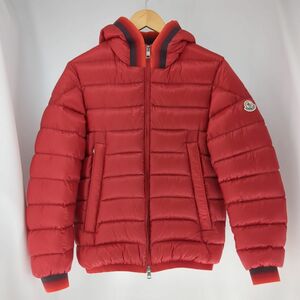 モンクレール　ダウンジャケット　アウター　サイズ 0　肩ワッペン　AVRIEUX　レッド　MONCLER　メンズ　古着　中古　◆3114/高洲店