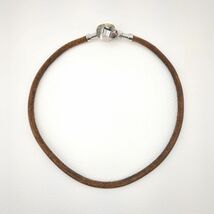 エルメス ランスロット ブレスレット チョーカー シルバー金具 レザー ブラウン アクセサリー 長さ約37cm HERMES 程度C ◆3107/SBS通り店_画像8