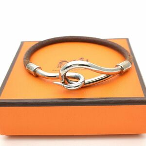 エルメス　ブレスレット　ジャンボブレス　シルバー金具　ブラウン　箱　HERMES　中古　◆3111/藤枝インター店