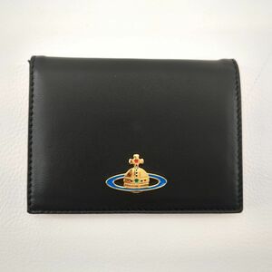 美品 ヴィヴィアンウェストウッド パスケース ブラック 724V0570 Vivienne Westwood 箱付 レザー オーブ カード　◆3107/SBS通り店