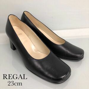 H■② REGAL リーガル パンプス レディース 23cm ブラック 黒 革 レザー ヒール シューズ 靴 婦人 女性用 外箱付き 中古品