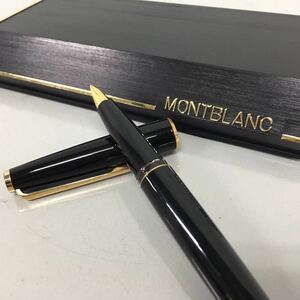 SU■未使用■ MONTBLANC モンブラン 万年筆 ケース付き 黒 ブラック 無地 シンプル GERMANY 全長約13.5cm 筆記用具 文房具 