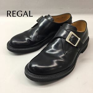 SU■③ REGAL リーガル ビジネスシューズ 黒 ブラック メンズ 24cm JN05 レザー モンクストラップ シングルモンク 革靴 紳士靴 卒業式 行事