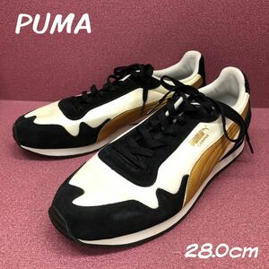 H■未使用■ PUMA プーマ CABANA RACER カバナ レーサー スニーカー 28.0cm メンズ 黒×白×金 シューズ 靴 ランニング スポーツ 保管品