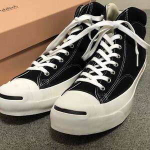 新品 未使用 US10H CONVERSE ADDICT JACK PURCELL CANVAS MID BLACK コンバースアディクト ジャック パーセル ミッド ブラック