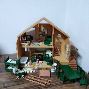  утиль Sylvanian Families красный крыша. большой . дом - -21 мелкие вещи большое количество F9