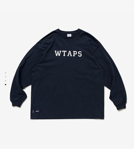 Sサイズ 23AW SPOT WTAPS COLLEGE / LS / COTTON NAVY カレッジ、スポット