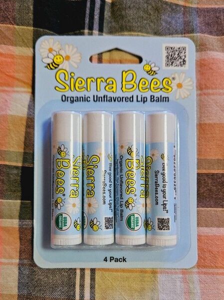 Sierra Bees オーガニックリップクリーム 4本入 無香料