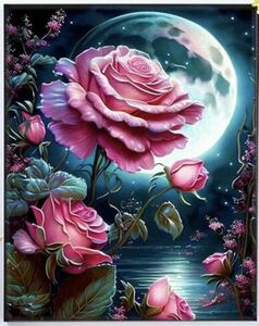  бриллиант искусство роза розовый месяц море 