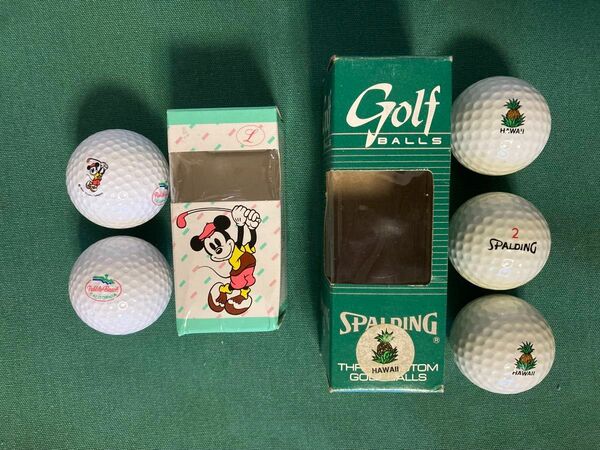 レトロ　ゴルフボール 東京ディズニーランド　ミッキーマウス 2個　スポルティング ハワイバージョン3個