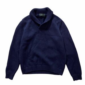  прекрасный товар ZANONE The no-ne шаль цвет шерсть вязаный свитер мужской мужской 46 темно-синий S~M