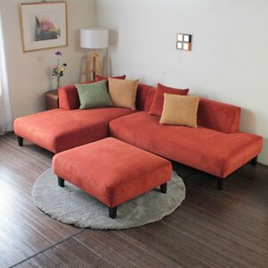 カウチソファ コーナーソファ 2人掛け 3人掛け ソファ ソファー 大型 大きい トマト [コーナー座って右タイプ] Luminoso-2p-couch-ot